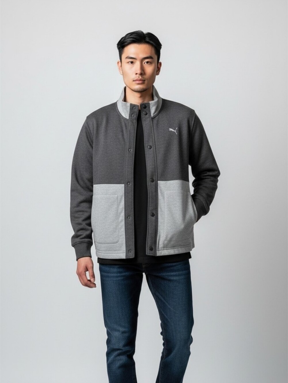 Puma LS Jacket Dark Grey Heather Men's Track Jacket Size S